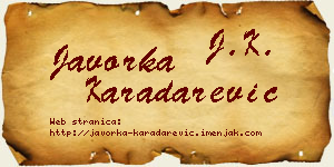 Javorka Karadarević vizit kartica